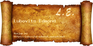 Lubovits Edmond névjegykártya